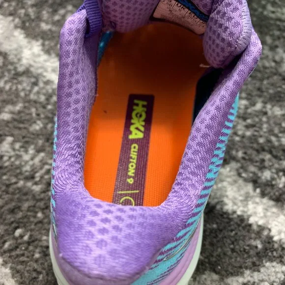 HOKA Clifton 9 Women's Athletic Running Sneaker Shoes Blue/Violet 5 through 7.5 - Picture 4 of 6